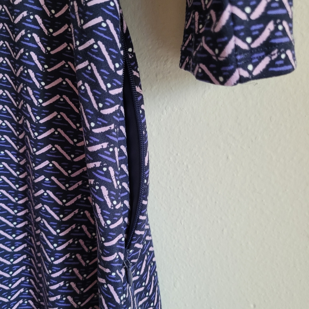 Title Nine Wrappers Delight Dress Pallay Faux Wrap 3/4 Slv Zip Pockets M - Picture 6 of 10